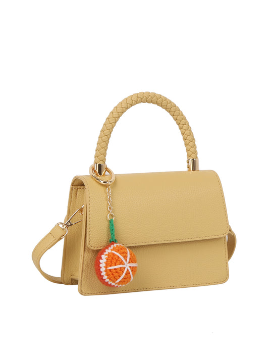 Structured Rectangular Satchel Braided top-handle