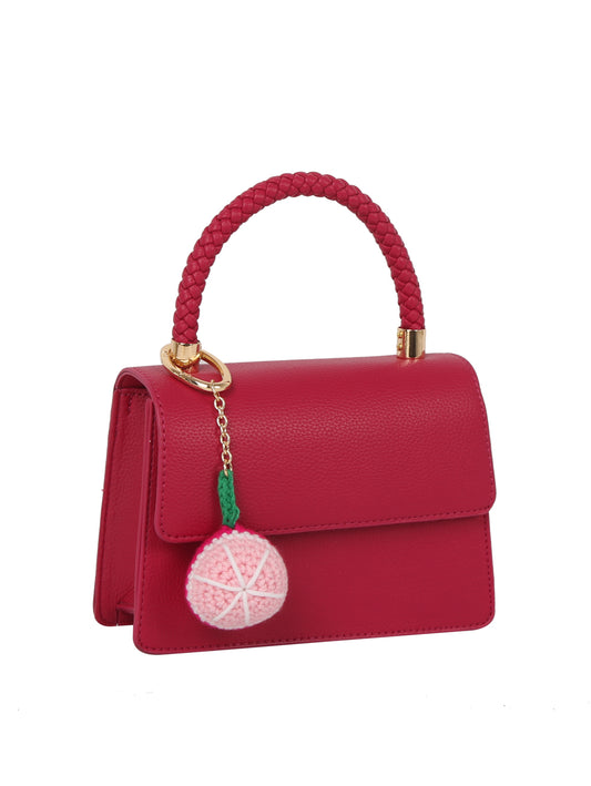 Structured Rectangular Satchel Braided top-handle