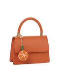 Structured Rectangular Satchel Braided top-handle