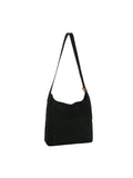 Slouchy Shoulder Bag with Decorative Ring Hardware
