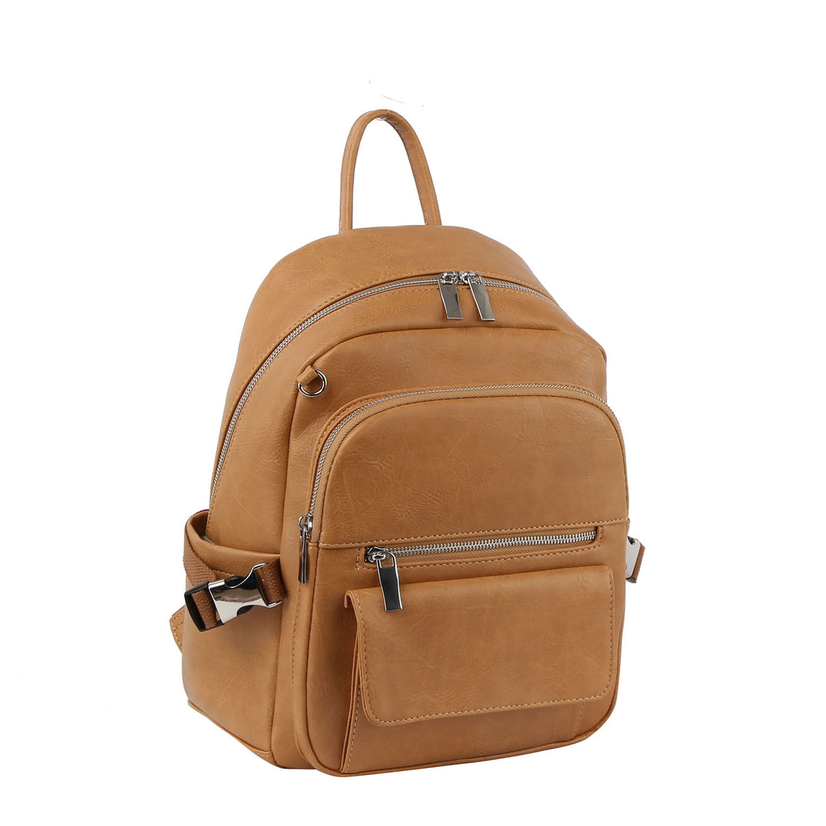 Buckled sides backpack with multi-pockets