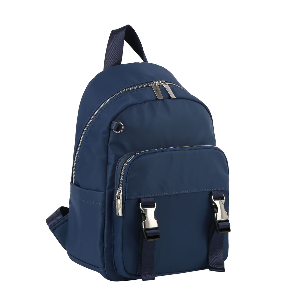 Buckled front nylon backpack
