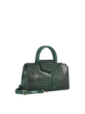 Calin Croc-Embossed Structured Satchel Bag