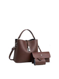 3PC Structured Bucket Bag and Matching Wallet Set