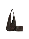 Slouchy Faux Leather Hobo Bag with Cosmetic Pouch