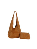 Slouchy Faux Leather Hobo Bag with Cosmetic Pouch