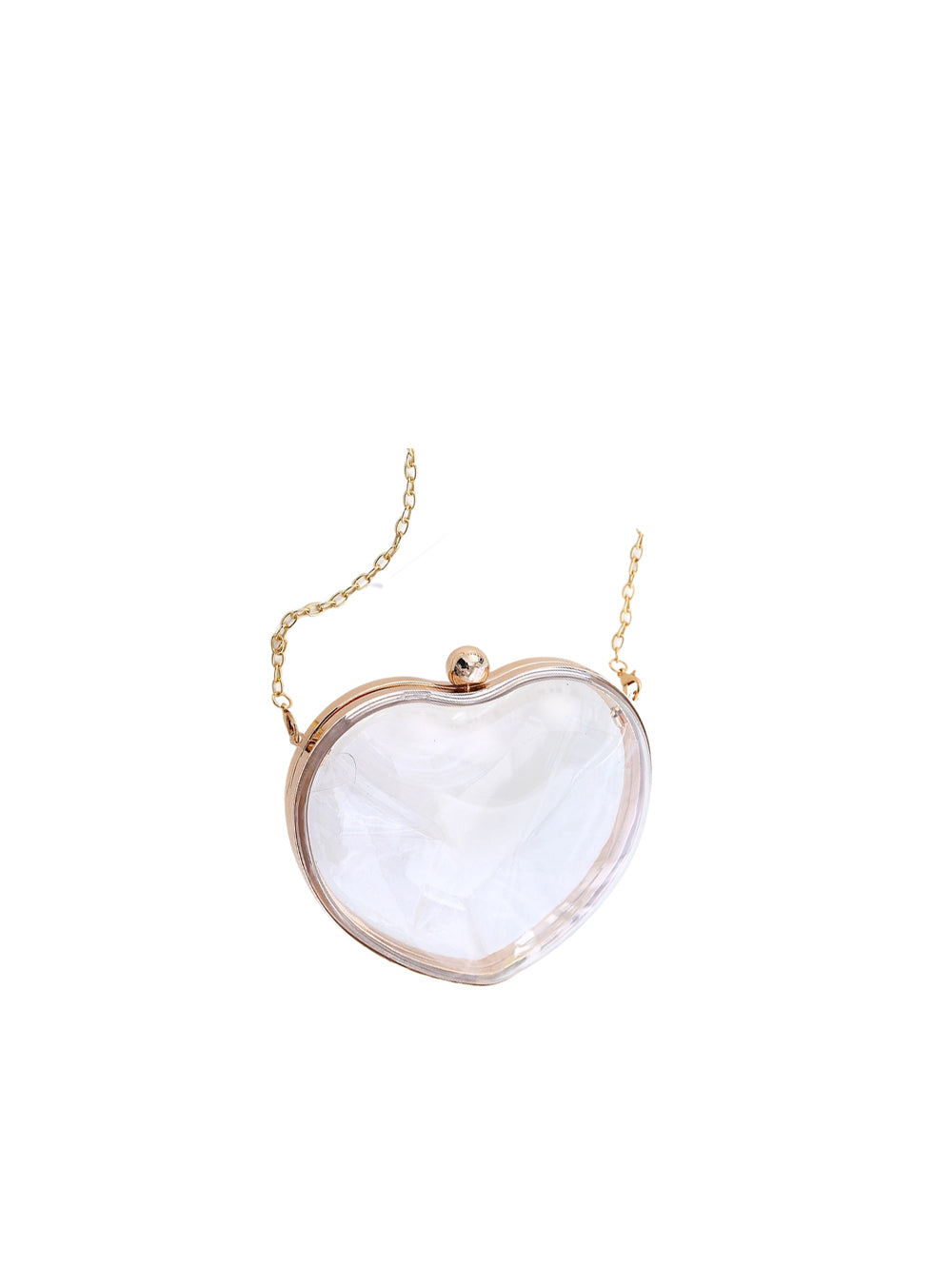 Calin Heart-Shaped Lucite Crossbody Clutch