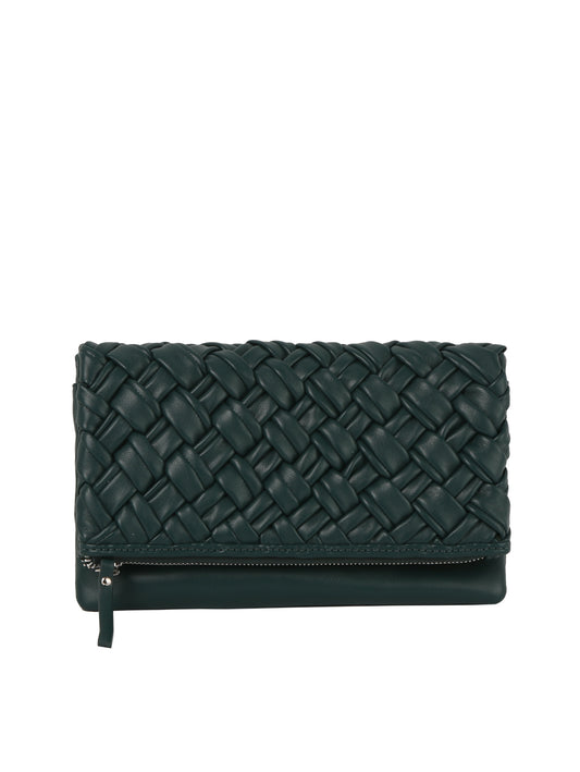 ecostitch Woven Front Flap Clutch