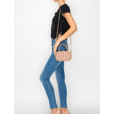 Box oval shape top handle crossbody