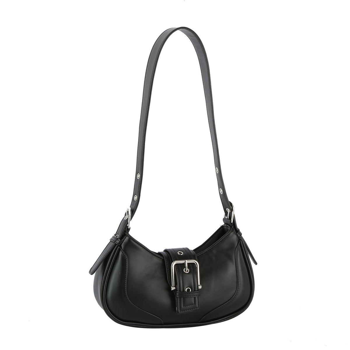 Women Buckle Front Flap Crescent Shoulder