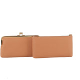 Long detachable wallet with coin purse