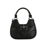 Buckle front flap satchel