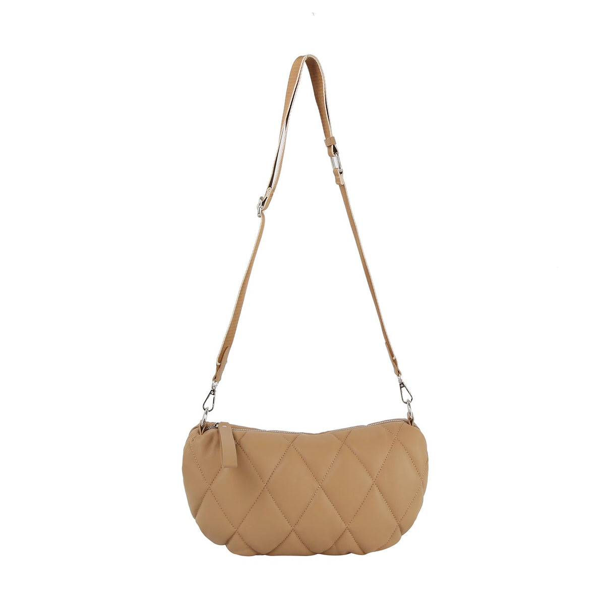 Quilted half moon crossbody