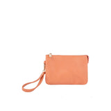 Tripe compartment convertible clutch crossbody wristlet