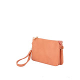 Tripe compartment convertible clutch crossbody wristlet