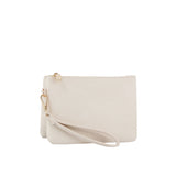 Tripe compartment convertible clutch crossbody wristlet