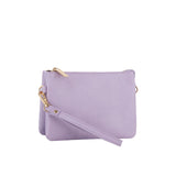 Tripe compartment convertible clutch crossbody wristlet