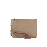 Tripe compartment convertible clutch crossbody wristlet