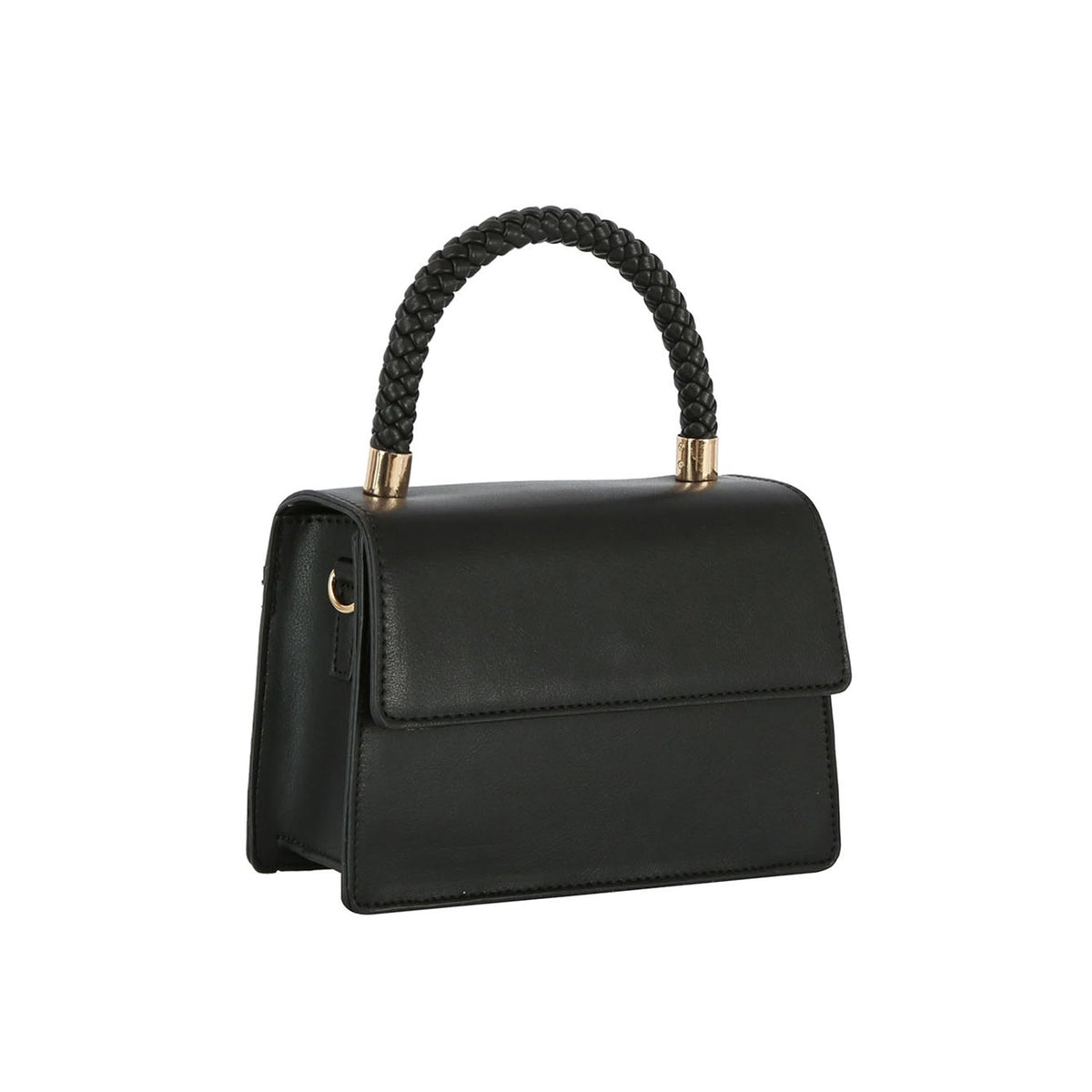 Braided top handle mini satchel