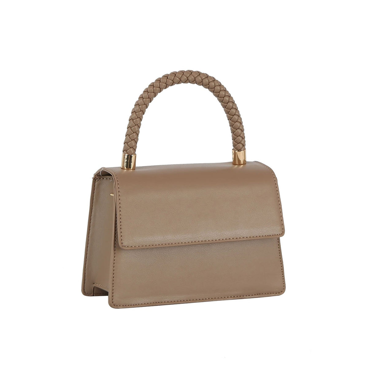 Braided top handle mini satchel